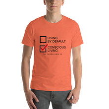 Load image into Gallery viewer, Conscious Living Unisex T-Shirt (Black lettering)