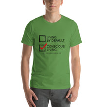 Load image into Gallery viewer, Conscious Living Unisex T-Shirt (Black lettering)